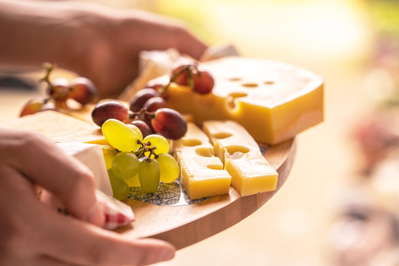 A variety of cheeses